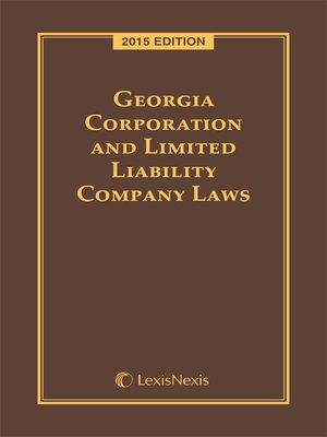 cover image of Georgia Corporation and Limited Liability Company Laws